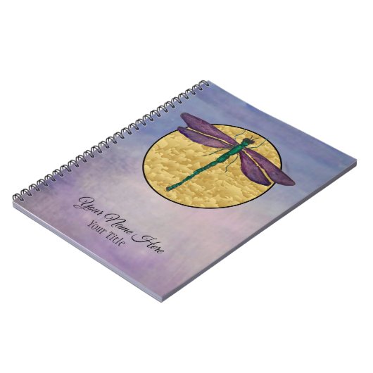 Carnet de notes à spirale de libellule pourpre (Côté gauche)