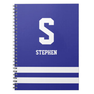 Carnet de notes à spirale de monogramme moderne d