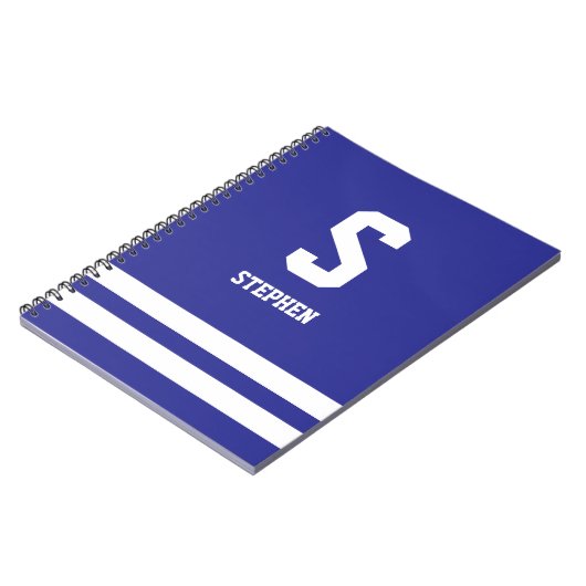 Carnet de notes à spirale de monogramme moderne de (Côté gauche)