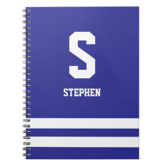 Carnet de notes à spirale de monogramme moderne de