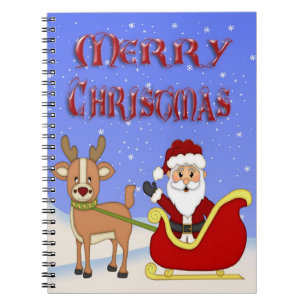 Carnet de notes à spirale de Père Noël de Joyeu