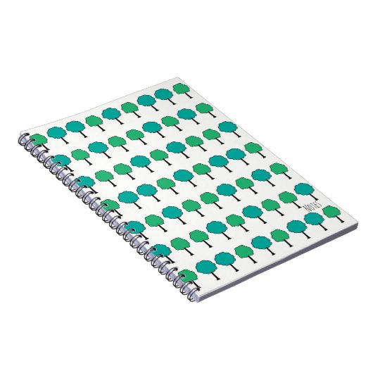 Carnet de notes à spirale de petits arbres (Côté Droit)