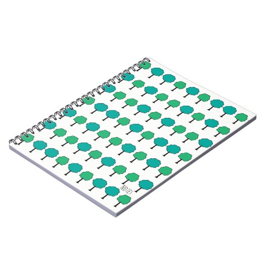 Carnet de notes à spirale de petits arbres (Côté gauche)
