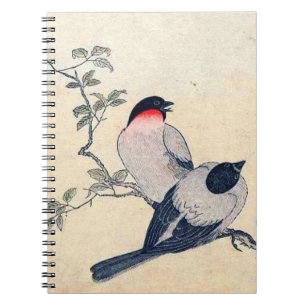 Carnet de notes à spirale de pinsons japonais