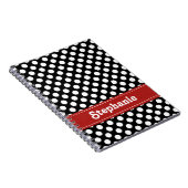 Carnet de notes à spirale de polka de journal noir (Côté Droit)