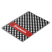Carnet de notes à spirale de polka de journal noir (Côté gauche)