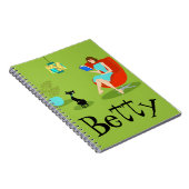 Carnet de notes à spirale de rétro femme de (Côté Droit)