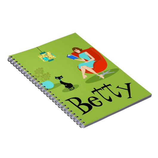 Carnet de notes à spirale de rétro femme de (Côté Droit)