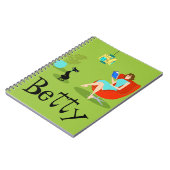 Carnet de notes à spirale de rétro femme de (Côté gauche)