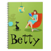 Carnet de notes à spirale de rétro femme de (Devant)