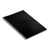 Carnet de notes à spirale de texture en cuir noire (Côté Droit)