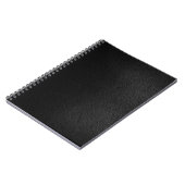 Carnet de notes à spirale de texture en cuir noire (Côté gauche)