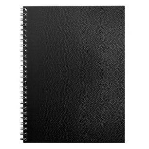 Carnet de notes à spirale de texture en cuir noire