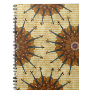 Carnet de notes à spirale de tournesols de violon