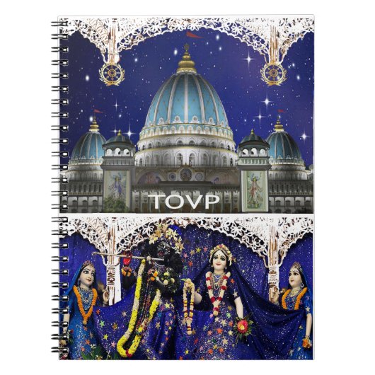 Carnet de notes à spirale de TOVP/Radha Madhava (Devant)