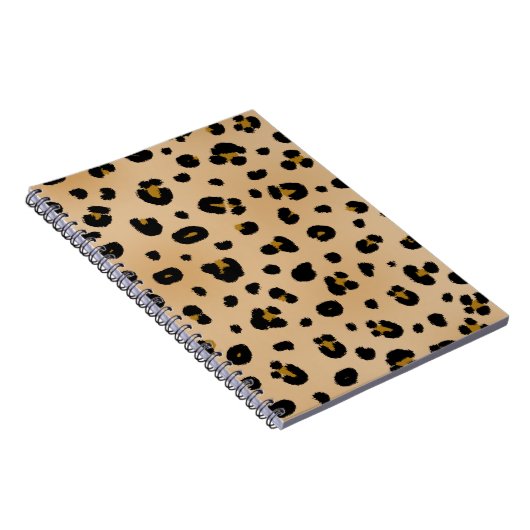 Carnet de notes à spirale d'empreinte de léopard (Côté Droit)
