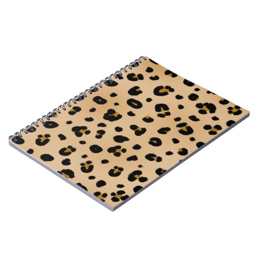 Carnet de notes à spirale d'empreinte de léopard (Côté gauche)