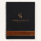 Carnet de notes à spirale en cuivre et ardoise pou (Devant)