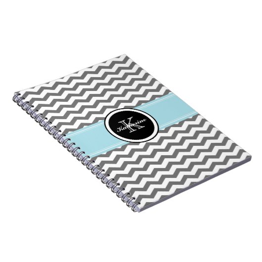Carnet de notes à spirale gris de Chevron de (Côté Droit)