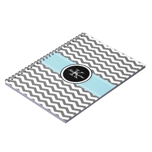 Carnet de notes à spirale gris de Chevron de (Côté gauche)