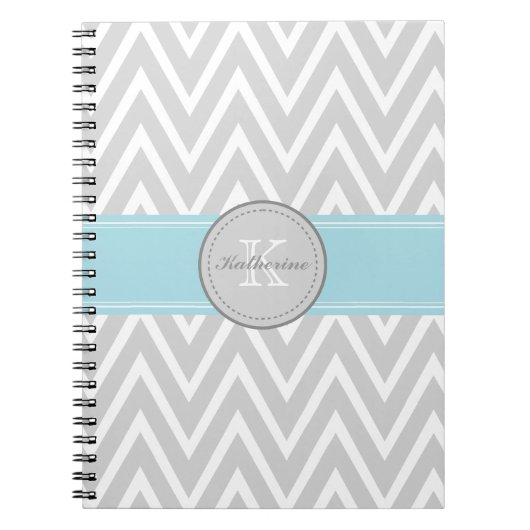 Carnet de notes à spirale gris de Chevron de (Devant)