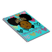 Carnet de notes à spirale magique de fille de noir (Côté Droit)