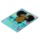 Carnet de notes à spirale magique de fille de noir (Côté gauche)