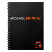 Carnet de notes à spirale noir de lundi de message (Devant)