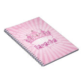 Carnet de notes à spirale rose de princesse Crown (Côté Droit)