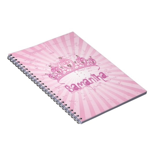 Carnet de notes à spirale rose de princesse Crown (Côté Droit)