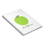Carnet de notes à spirale vert d'Apple pour des (Côté Droit)
