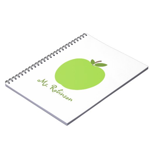 Carnet de notes à spirale vert d'Apple pour des (Côté gauche)