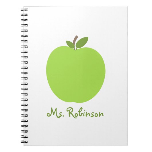 Carnet de notes à spirale vert d'Apple pour des (Devant)
