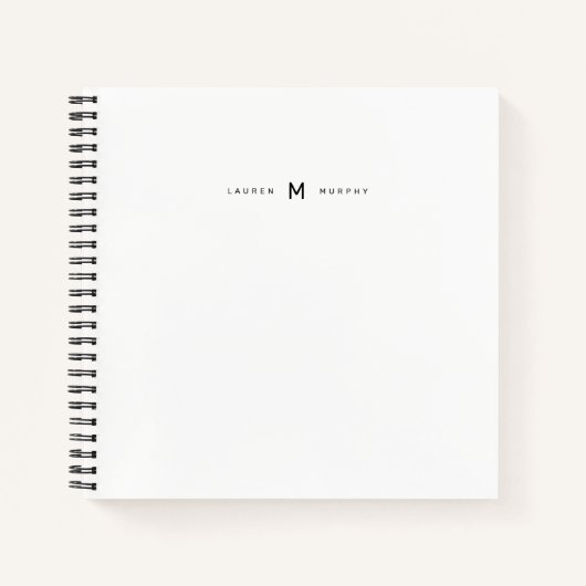Carnet de notes à typographie élégante avec monogr (Devant)