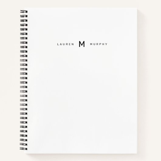 Carnet de notes à typographie tendance avec monogr (Devant)