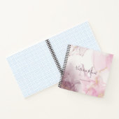 Carnet de notes à veines d'or et marbre mauve rose (Intérieur)