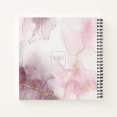 Carnet de notes à veines d'or et marbre mauve rose (Dos)
