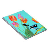 Carnet de notes abstrait oiseau Blue Wren australi (Côté Droit)