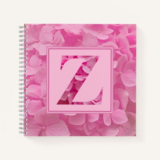 Carnet de notes Alphabet floral rose Lettre "Z" (Devant)