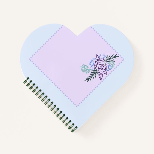 Carnet de notes Aqua Rose Heart (Devant)