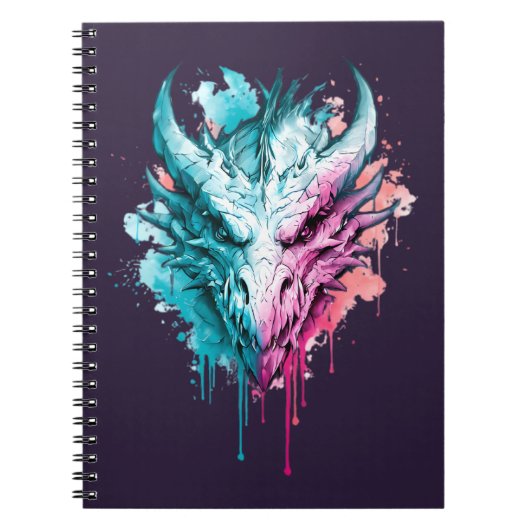 Carnet de notes aquarelle Dragon Pastel Néon (Devant)