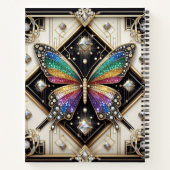 Carnet de notes Art déco papillon arc-en-ciel en s (Dos)
