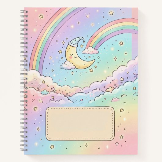 Carnet de notes au nom de la lune pastel (Devant)