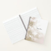 Carnet de notes aux fleurs élégantes ivoire blanc (Intérieur)