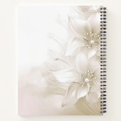 Carnet de notes aux fleurs élégantes ivoire blanc (Dos)
