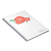Carnet de notes aux fleurs florales orange peintes (Côté Droit)