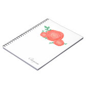Carnet de notes aux fleurs florales orange peintes (Côté gauche)