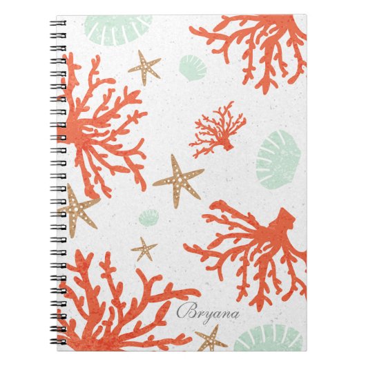 Carnet de notes Beach Coral Reef Sea Shell & Starf (Devant)
