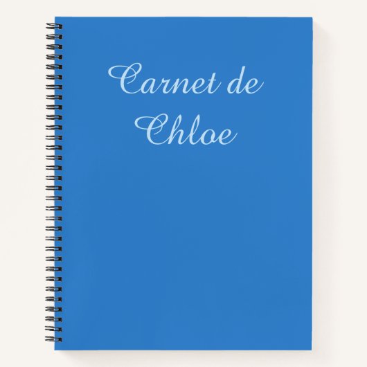 Carnet de notes bleu moderne sur fond bleu glace (Devant)
