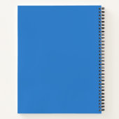 Carnet de notes bleu moderne sur fond bleu glace (Dos)